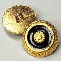 M-7920 Gold and Black Epoxy Metal Button
